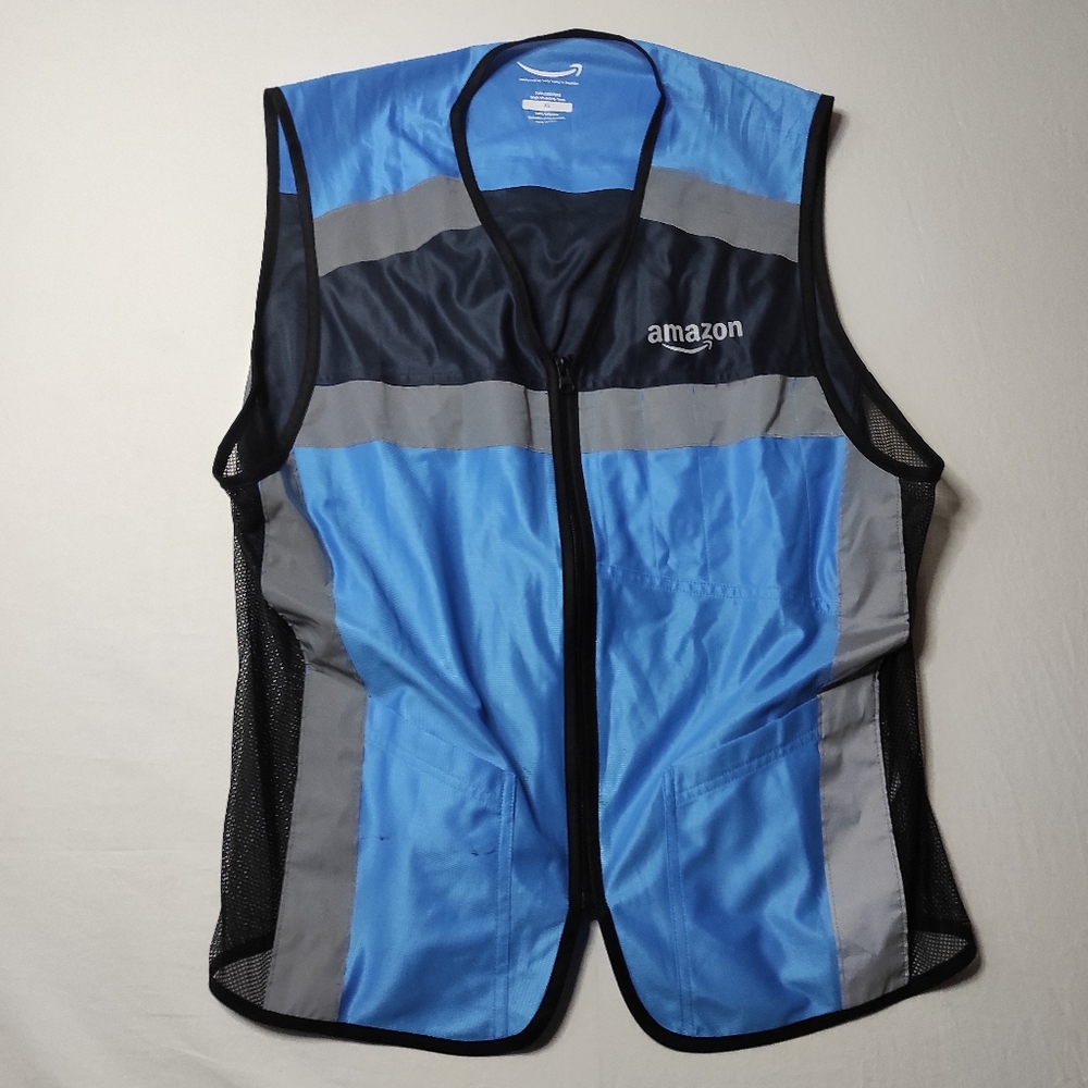 Amazon Blue Vest by Luly Yang XL High Visibility Delivery Driver Work Uniform